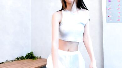 Petite Asian babe FloraEves gets her ass drilled in a strip-tease video