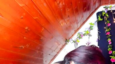 Sexy scarrlett40 strips and blows in public for a hot, steamy fuck session with a hung stranger