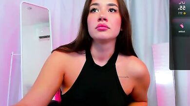 Eva Rose's hot strip dance with big tits & white pussy