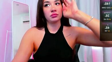 Eva Rose's hot strip dance with big tits & white pussy