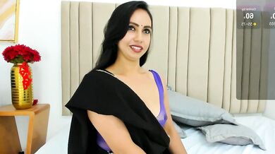 Adhitii's steamy strip-chat with her best friend ends in a hardcore POV cowgirl session