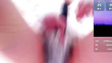 Hot Japanese cam girl strips and shows off her big tits and tight pussy