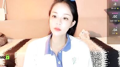 Watch as Asian babe strips, teases, and gives a steamy big-ass-young blowjob in a strip show