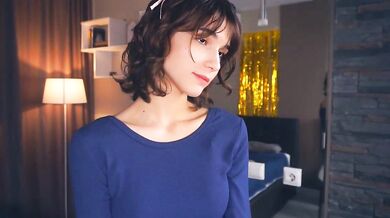 Watch Sibley Burner, the naughty cam girl, get dirty-talked while flashing her cheap-privates white teen outfit!