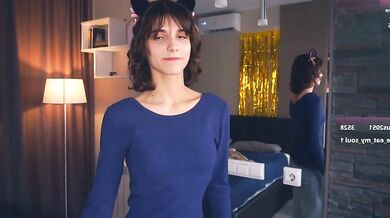 Watch Sibley Burner, the naughty cam girl, get dirty-talked while flashing her cheap-privates white teen outfit!