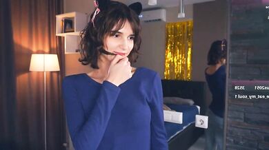 Watch Sibley Burner, the naughty cam girl, get dirty-talked while flashing her cheap-privates white teen outfit!