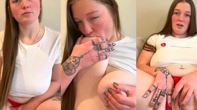 PussiesnCream_: Sexy brunettes with big tits and hairy pussies give a sloppy BJ to a cam guy's dildo