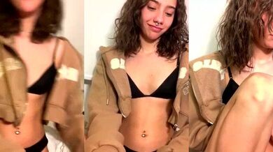 MIA_CUUTE- gets her big tits and hairy pussy oiled up & squirts in a foot fetish handjob video