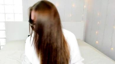 Watch fiery_stella tease and take off her white panties for a hot, steamy, upskirt titty-fuck with her big-