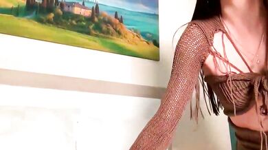 MilenaMilven's petite leather-clad body gets spanked hard in HD