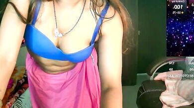 Cute-Tara in Lovense Lovense role-play: Young Indian cam girl with big tits and tight ass gets topless and