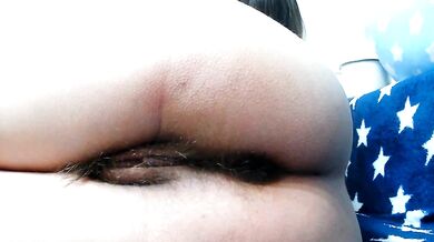 Alisacucumber strips and teases before getting her ass drilled hard with a cheap vibrator and dildo