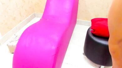 Watch Swinger_Station's steamy ebony twerk & pussy play with a big dildo in public!