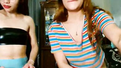 3littleschoolteens gets spanked in public by a middle-aged cam girl with big tits and deepthroats