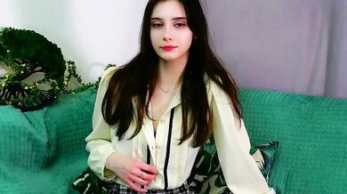 CateCast records and teases her cheap private teen in white lingerie