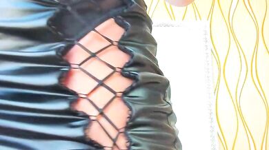 Karissia strips, milks a fat cock, and gives a steamy blowjob with a dildo