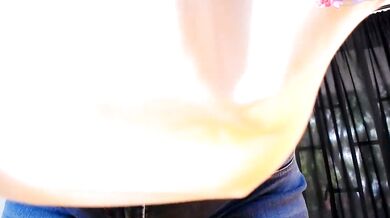 Black Rose's oily-show-style dildo-or-vibrator gets her big tits and ass drilled hard in public