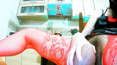 Watch this hot brunette shower & get her big tits and ass drilled in public by a big dildo and vibrator