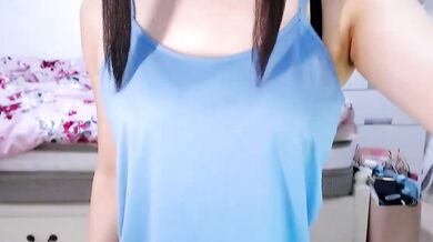 Naughty Japanese teen Ami___oO strips, teases, and kisses with her big ass in hot cosplay action!