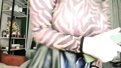 Aariella's hot striptease & public nudity: A middle-priced private's big-ass-big-tits-doggy
