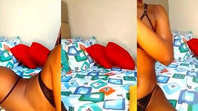 NicRaisaa's steamy strip show: petite ebony cam2cam babe flashing & getting her ass licked!