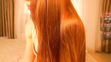 Watch Miss Johansson's tight pussy get oiled up and deepthroated in a dirty talk show