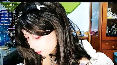 Watch Lovense Deluxe's private Asian cam2cam footage of her indulging in a hegao cosplay frenzy