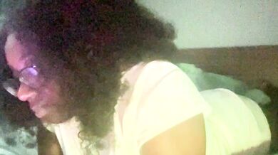 AveryJ99 teases and deepthroats big-tits ebony with her big ass in topless-young striptease