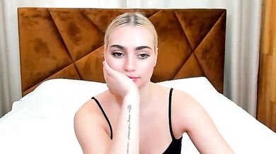 MiaDefo's hot striptease will make you cum hard with her deepthroat and white blond hair