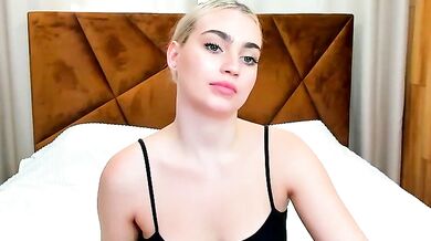 MiaDefo's hot striptease will make you cum hard with her deepthroat and white blond hair