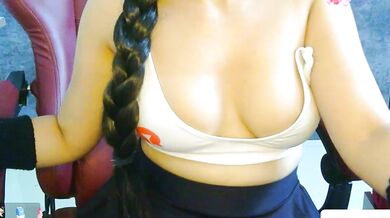 Aliyadsouza's dirty talk, twerking, and big tits get creampied in a wild interactive toy play