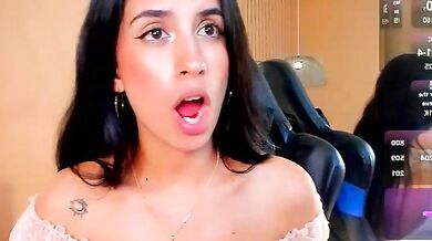 Zia Cooper's petite feet get the job done in a hot latin-teens striptease with some deepthroat action and