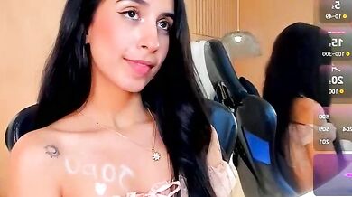 Zia Cooper's petite feet get the job done in a hot latin-teens striptease with some deepthroat action and