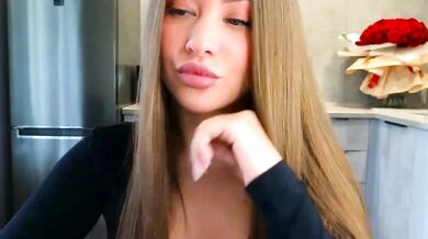 Watch young blonde bombshell Cinderella____ strip, twerk, and reveal her big tits in public upskirt video