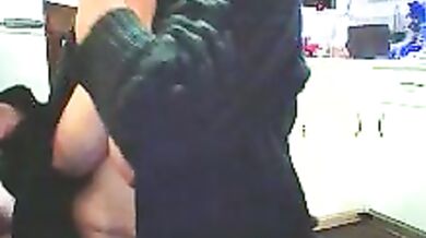 Big-Tits-McGee's oiled-up pussy gets fingered and leaked in a white striptease