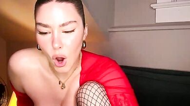Watch Beautiful Decolletage and Charming streamer Voluptuous pleasure get wet and wild with toy play