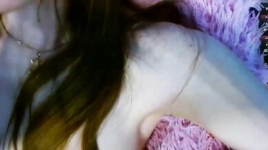 Kerry_Way oils up her big tits and gets her young pussy drilled hard in a wild striptease