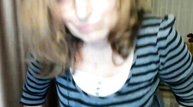 Watch Lauraoven's big tits bounce while she gives a dirty talk in public while wearing white panties