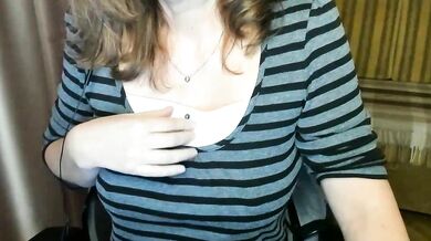 Watch Lauraoven's big tits bounce while she gives a dirty talk in public while wearing white panties