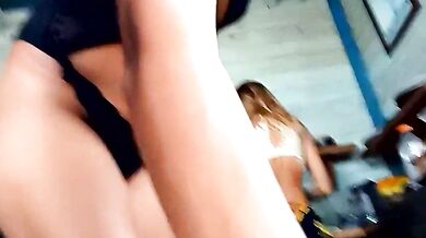 Luna-Natural strips, jerks off, and squirts while getting a petite facial in white lingerie