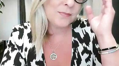 Interactive solo show featuring blonde milfs with small tits fingering and playing with oil-show toys