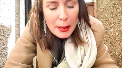 Seductive busty babe eats her own pie in this steamy nude leak video