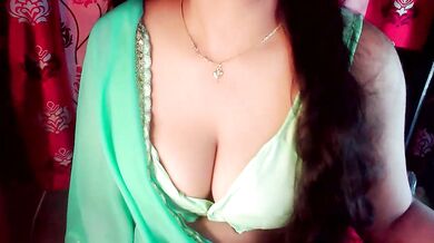 Watch horny Indian babe Lolona get her big tits oiled up & squirt in a romantic anal play