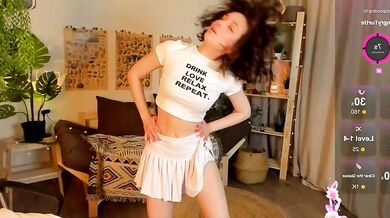 Angella Ross, the naughty office teen, deepthroats and teases with dirty talk in public