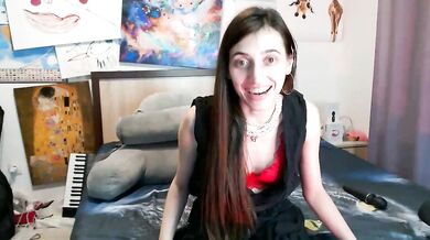 Petite-white cam girl Iren gets the best price for private dildo play with her best friend