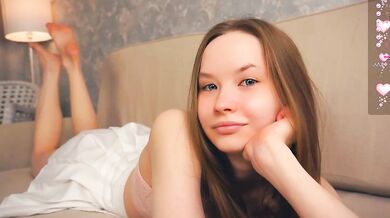 OnaZiroge humiliates herself and gets a hot creampie while riding a big white cock like a cowgirl