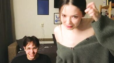 Watch Astonishing Enchantment & Lovely Contours give a naked handjob to Energetic Lover