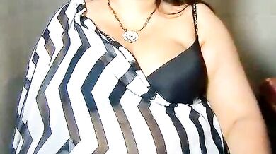 Watch Oh-Monika, the curvy Indian MILF, flash her big tits and indulge in foot fetish with her squirting milfs and BB