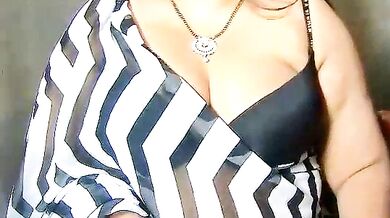 Watch Oh-Monika, the curvy Indian MILF, flash her big tits and indulge in foot fetish with her squirting milfs and BB