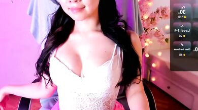 Inari_Okami_ flashes her petite asian body while giving a public camel-toe footjob